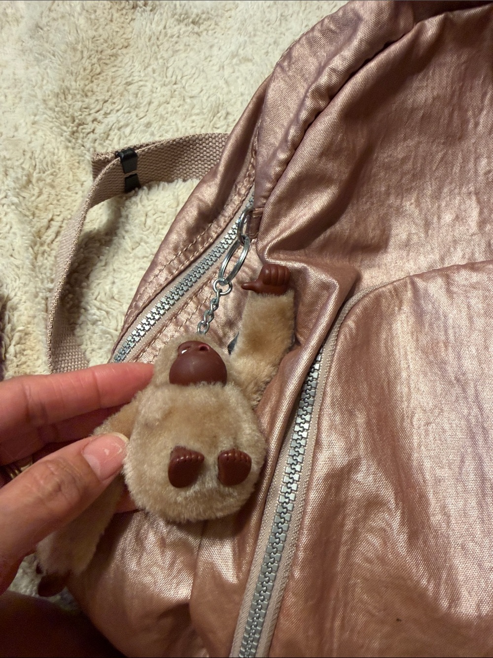 Kipling Metallic Pink Backpack - Picture 4 of 8